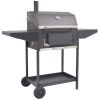 BBQ Charcoal Smoker with Bottom Shelf Black