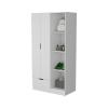 Cimarron 2-Door Armoire with Open Compartment White