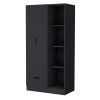 Cimarron 2-Door Armoire with Open Compartment Black