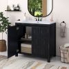 36" Bathroom Vanity Organizer with Sink; Combo Cabinet Set; Bathroom Storage Cabinet; Retro Espresso