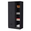 Cimarron 2-Door Armoire with Open Compartment Black