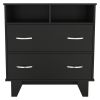 Aaron 2-Drawer 2-Shelf Dresser Black Wengue