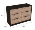 Longhill 6-Drawer Rectangle Dresser Black Wengue and Pine