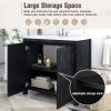 36" Bathroom Vanity Organizer with Sink; Combo Cabinet Set; Bathroom Storage Cabinet; Retro Espresso