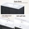 36" Bathroom Vanity Organizer with Sink; Combo Cabinet Set; Bathroom Storage Cabinet; Retro Espresso