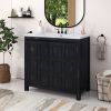 36" Bathroom Vanity Organizer with Sink; Combo Cabinet Set; Bathroom Storage Cabinet; Retro Espresso