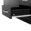 FCH MDF With Triamine Double Doors And Five Drawers Bathroom Cabinet Black