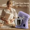 3-IN-1 Electric Stand Mixer, 660W 10-Speed With Pulse Button, Attachments include 6.5QT Bowl, Dough Hook, Beater, Whisk for Most Home Cooks, Vine Purp