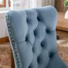 Collection Modern, High-end Tufted Solid Wood Contemporary Velvet Upholstered Dining Chair with Wood Legs Nailhead Trim 2-Pcs Set,Light Blue, SW2001LB