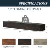 60" Rustic Wood Fireplace Mantel,Wall-Mounted & Floating Shelf for Home Decor