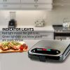 OVENTE Electric Sandwich Maker, Non-Stick Plates, Indicator Lights, Cool Touch Handle, Cooking Breakfast, Grilled Cheese, Tuna Melts and Snacks, New-B