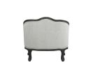 ACME Samael Chair w/Pillow, Gray Linen & Dark Brown Finish LV01129