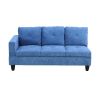 Blue Linen 3-Piece Living Room Sofa Set B