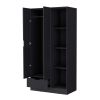 Cimarron 2-Door Armoire with Open Compartment Black