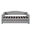 Upholstered Daybed Sofa Bed Twin Size With Trundle Bed and Wood Slat ,Gray