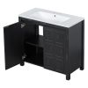 36" Bathroom Vanity Organizer with Sink; Combo Cabinet Set; Bathroom Storage Cabinet; Retro Espresso