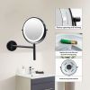 8 Inch 3 Colors LED Lighted, Wall Mounted Makeup Mirror, Double Sided 1X /10X HD Magnifying, 360¬∞ Swivel with Extension Arm, Bathroom Vanity Mirror(B