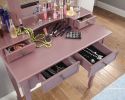 Sanlo Wooden Vanity Make Up Table and Stool Set, Rose Gold