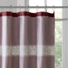 Faux Silk Embroidered Floral Shower Curtain