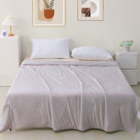 Machine Washable Cool Feeling Ice Silk Thin Quilt (Option: High Grade Gray-150x200cm)