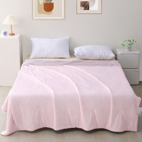 Machine Washable Cool Feeling Ice Silk Thin Quilt (Option: Daiyu Pink High Grade Gray-150x200cm)