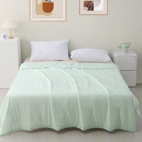 Machine Washable Cool Feeling Ice Silk Thin Quilt (Option: Elegant Green-200x230cm)