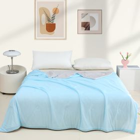 Machine Washable Cool Feeling Ice Silk Thin Quilt (Option: Moonlight Blue High Grade Gray-150x200cm)