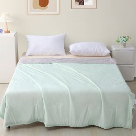 Machine Washable Cool Feeling Ice Silk Thin Quilt (Option: Elegant Green High Grade Gray-150x200cm)