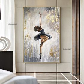 Handmade Oil Painting Canvas Wall Art Decoration Portrait Ballet Girl Home Living Room hallway bedroom luxurious decorative painting (size: 50x70cm)