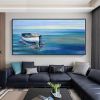 Handmade Oil Painting On Canvas Wall Art Decoration Modern Abstract Boat Landscape Picture  Living Room hallway bedroom luxurious decorative painting