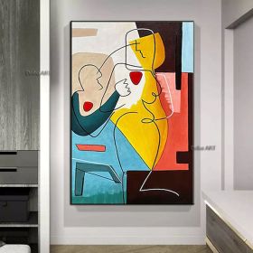 Handmade Oil Painting Canvas Wall Art Decoration Pablo Picasso Style Girl for Home Living Room hallway bedroom luxurious decorative painting (size: 60x90cm)