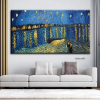 Hand Painted Van Gogh Museum Quality Oil Painting - Abstract Landscape Starry Night Over the Rhone Modern Large Rolled Canvas Living Room hallway bedr