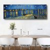 Hand Painted Van Gogh Museum Quality Oil Painting - Abstract Landscape Starry Night Over the Rhone Modern Large Rolled Canvas Living Room hallway bedr