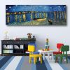 Hand Painted Van Gogh Museum Quality Oil Painting - Abstract Landscape Starry Night Over the Rhone Modern Large Rolled Canvas Living Room hallway bedr