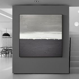 100% hand painted White Gray Abstract Oil Painting Canvas Handmade oil Painting For Home Office Bar Decor (size: 100x100cm)