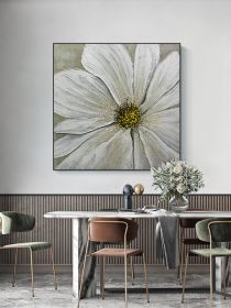 Handmade Best Gray Gold Foil Flower Oil Painting Canvas Acrylic Wall Hand-painted Home Quadros Decoracion For Living Room Gifts (size: 70x70cm)