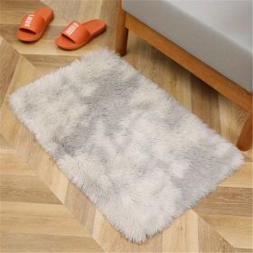 1pc, Tie-Dyed Plush Shag Furry Area Rug for Bedroom, Living Room, Nursery, and Kids Room - Ultra Soft and Fluffy, Washable, Non-Shedding, and Perfect (Color: Tie-dye Light Gray, size: 19.69*31.5inch)