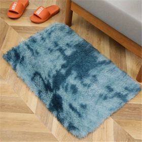 1pc, Tie-Dyed Plush Shag Furry Area Rug for Bedroom, Living Room, Nursery, and Kids Room - Ultra Soft and Fluffy, Washable, Non-Shedding, and Perfect (Color: Tie-dye Sapphire Blue, size: 23.62*35.43inch)