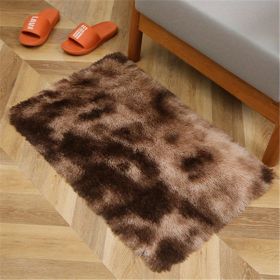 1pc, Tie-Dyed Plush Shag Furry Area Rug for Bedroom, Living Room, Nursery, and Kids Room - Ultra Soft and Fluffy, Washable, Non-Shedding, and Perfect (Color: Tie-dye Brown, size: 23.62*35.43inch)