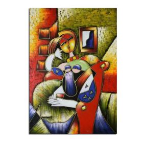 Copy World famous Oil Painting Abstract Portrait Lady By Pablo Picasso Wall Picture 100% Handmade Home Wall Decor Unique Gift (size: 100x150cm)