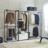 Fiona White Freestanding Walk in Wood Closet System with Metal Frame