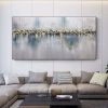 Handmade Gold Foil Abstract Oil Painting Top Selling Wall Art Modern Black and White Color Picture Canvas Home Decor For Living Room No Frame