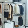 Fiona White Freestanding Walk in Wood Closet System with Metal Frame