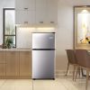 KRIB BLING 3.5Cu.Ft Compact Refrigerator Mini Fridge with Freezer, Small Refrigerator with 2 Door, 7 Level Thermostat Removable Shelves for Kitchen, D