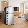 KRIB BLING 3.5Cu.Ft Compact Refrigerator Mini Fridge with Freezer, Small Refrigerator with 2 Door, 7 Level Thermostat Removable Shelves for Kitchen, D