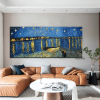 Hand Painted Van Gogh Museum Quality Oil Painting - Abstract Landscape Starry Night Over the Rhone Modern Large Rolled Canvas Living Room hallway bedr