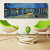 Hand Painted Van Gogh Museum Quality Oil Painting - Abstract Landscape Starry Night Over the Rhone Modern Large Rolled Canvas Living Room hallway bedr