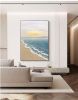 Hand painted oil painting sunrise seascape sailboat home decoration wall art canvas hanging painting