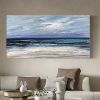 Handpainted Oil Painting CanvasWall Art Decoration Abstract Knife Painting Seascape Blue For Home Decor Living Room hallway bedroom luxurious decorati