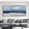 Handpainted Oil Painting CanvasWall Art Decoration Abstract Knife Painting Seascape Blue For Home Decor Living Room hallway bedroom luxurious decorati